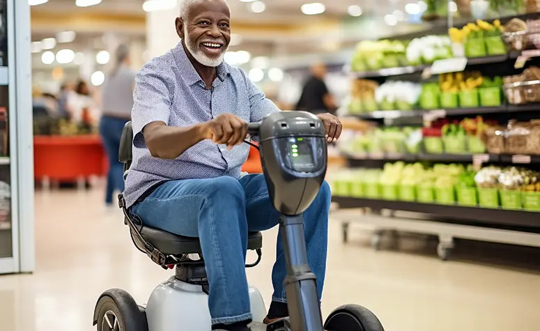 man on scooter